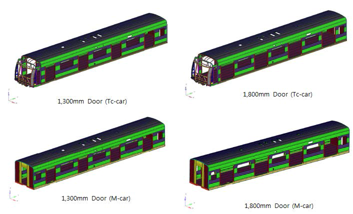 1,300mm 와 1,800mm의 출입문 크기에 따른 모델링