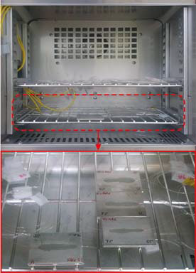 Preparation of test specimens in a thermal chamber