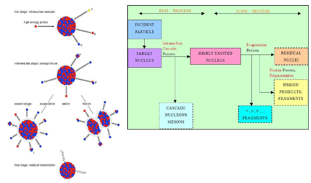 고에너지 양성자 혹은 경입자와 핵자간의 반응.
