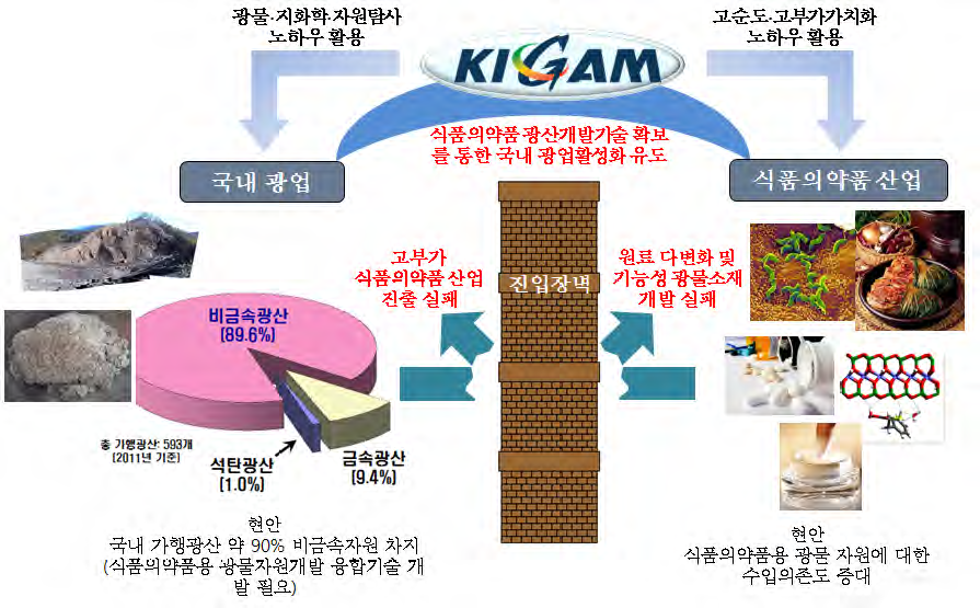 광업과 식품의약품 산업분야 융합을 위한 한국지질자원연구원(KIGAM)의 역할
