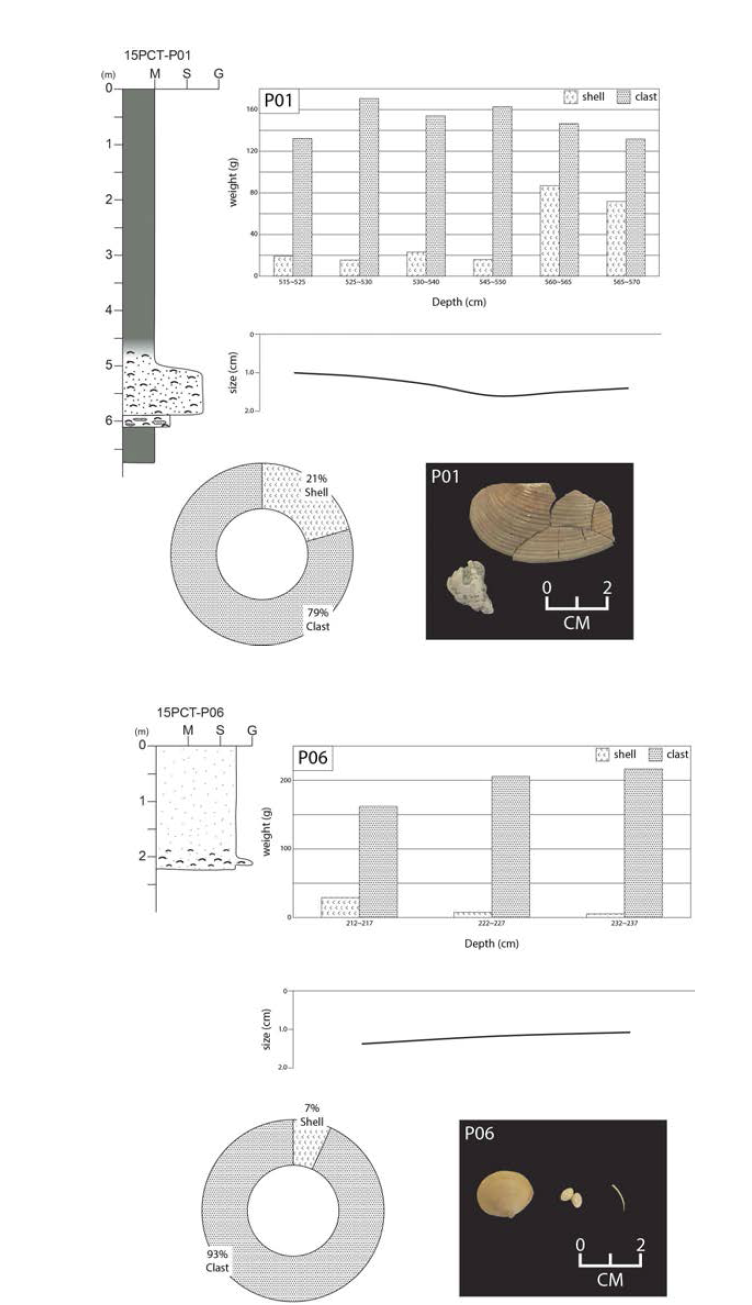 The Shell bed analysis result of 15PCT-01 and 15PCT-06