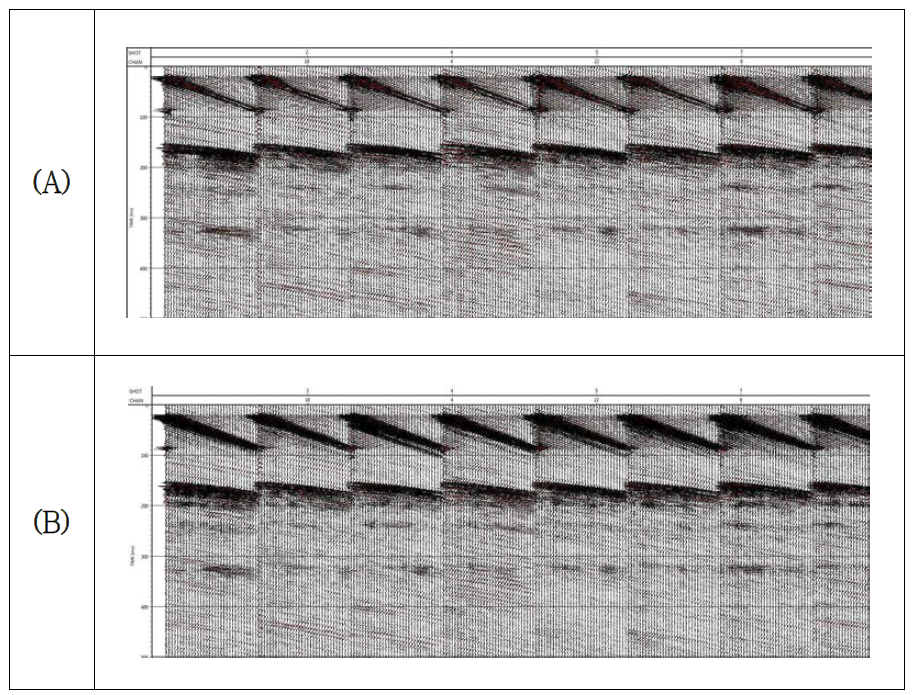 Applied profiles of F-K Filter