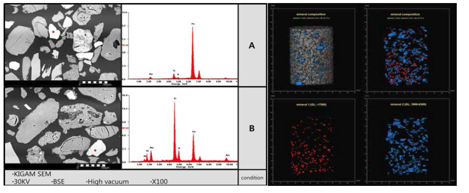 SEM/EDS and CT analysis results for MGI samples