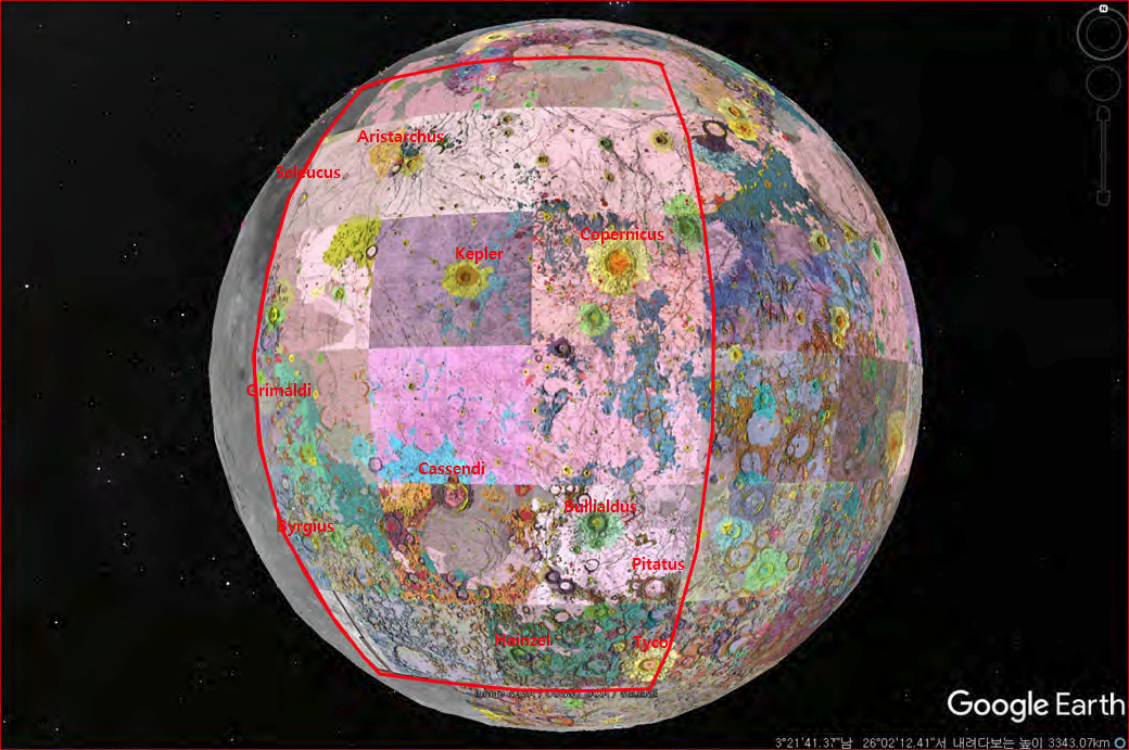 Geological Map on GoogleEarth(Moon) Map