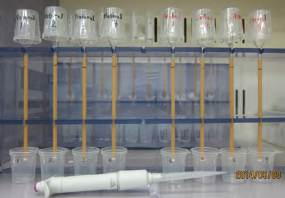 Cation exchange column for separation of REE fraction from major element component in the digested rock sample