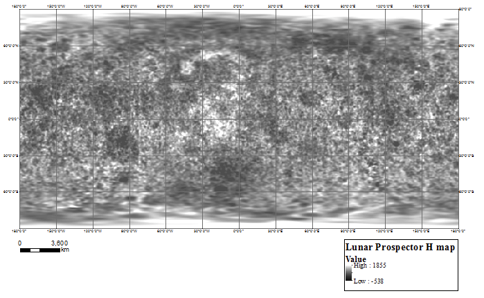 Lunar Image Bases map (Lunar Prospector H map)