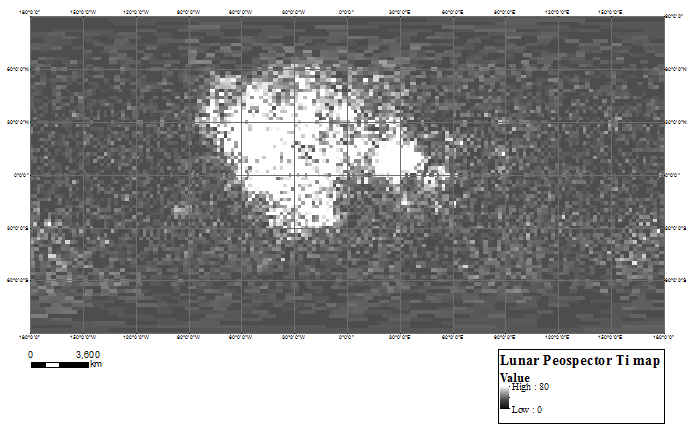 Lunar Image Bases map (Lunar Prospector Ti map)