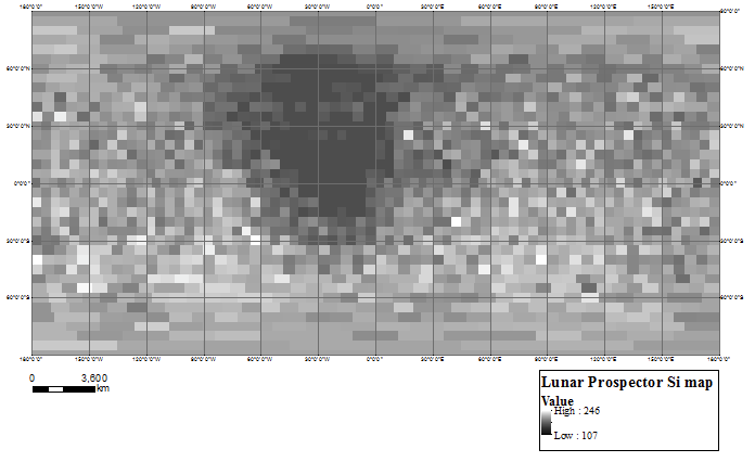 Lunar Image Bases map (Lunar Prospector Si map)