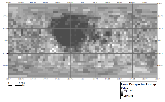 Lunar Image Bases map (Lunar Prospector O map)