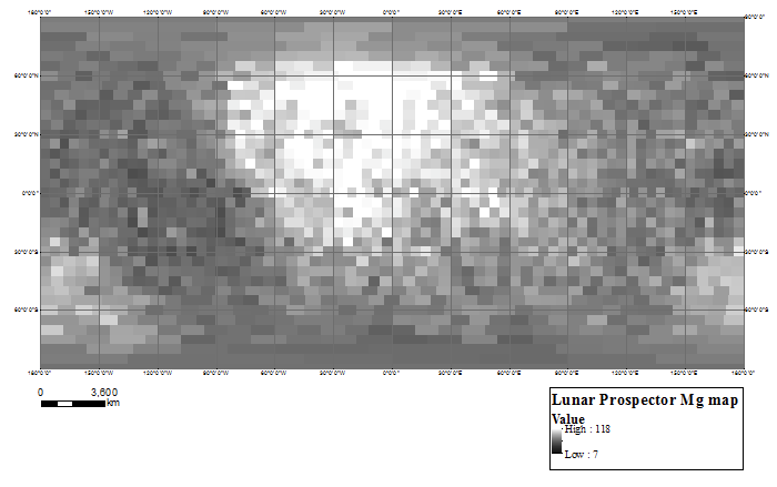 Lunar Image Bases map (Lunar Prospector Mg map)