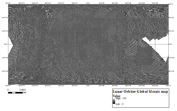 Lunar Image Bases map (LO Global Mosaic map)