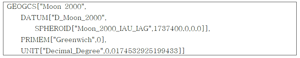 달 표준좌표계-Moon 2000 파라미터