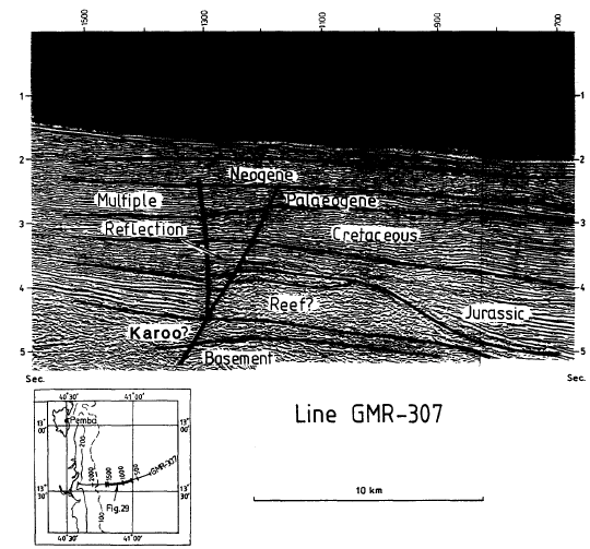 Assumed Middle Jurassic reef massif (line GMR-307)