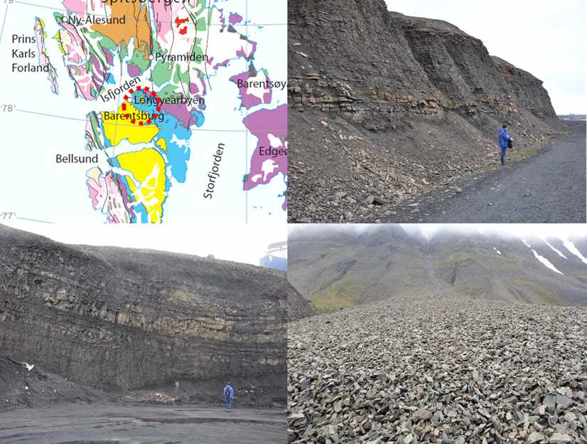 Geologic field trip for hydrocarbon source rock around Longyearbyen in the Svalbard.