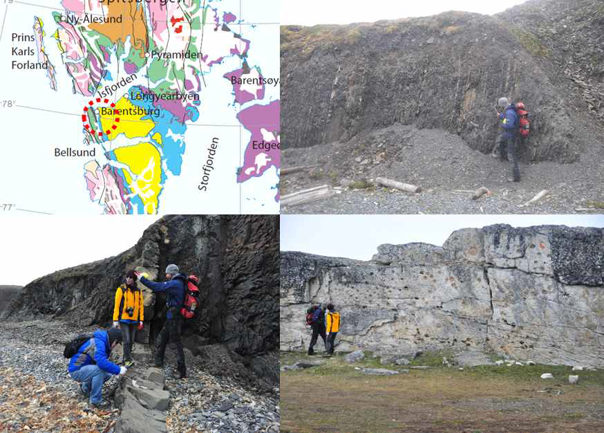 Geologic field trip for hydrocarbon source rock around Barentsburg in the Svalbard.