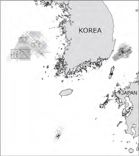 해양수산부 CO2저장소 지도 작성 위치도