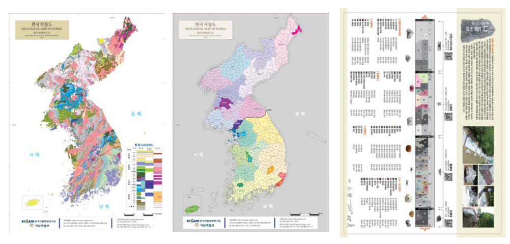 1:100만 지질도 퍼즐 제작 : 상판, 중면, 하판