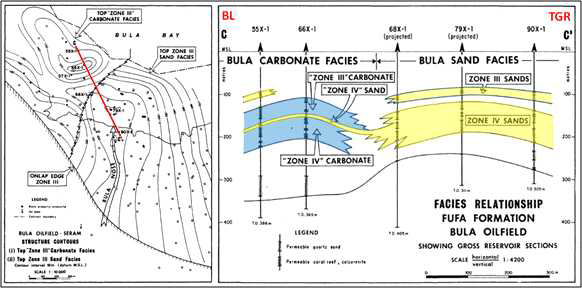 Hydrocarbon trap model of anticlineandstratigraphic combination in the Bula Field