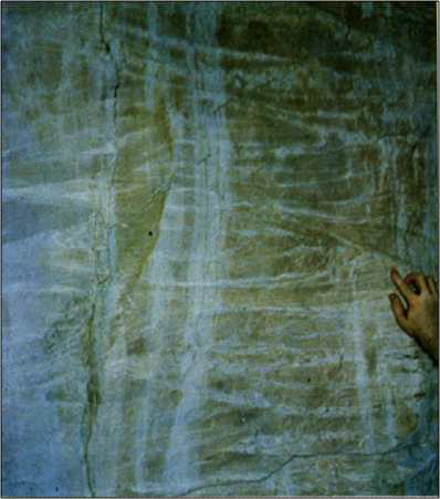 Cross-bedding and scouring seen in outcrop within the Manusela Formation within Nief Gorge, Easten Seram