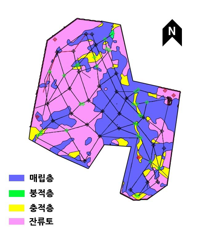 전주혁신도시 일대의 도심지질도.