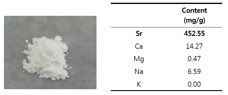 분리한 SrSO4의 조성