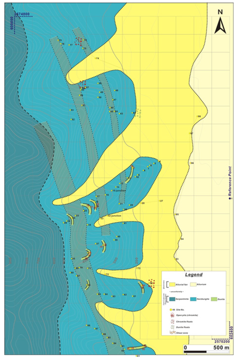Detailed geological map in survey area(2013, first survey)