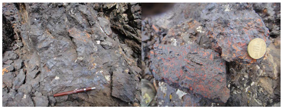Goethite, limonite and hematite from Limpe Norte orebody in the Iscaycruz mine