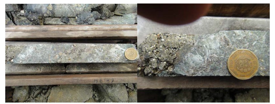 Minerals from drilling core (TyI-6-11-01)