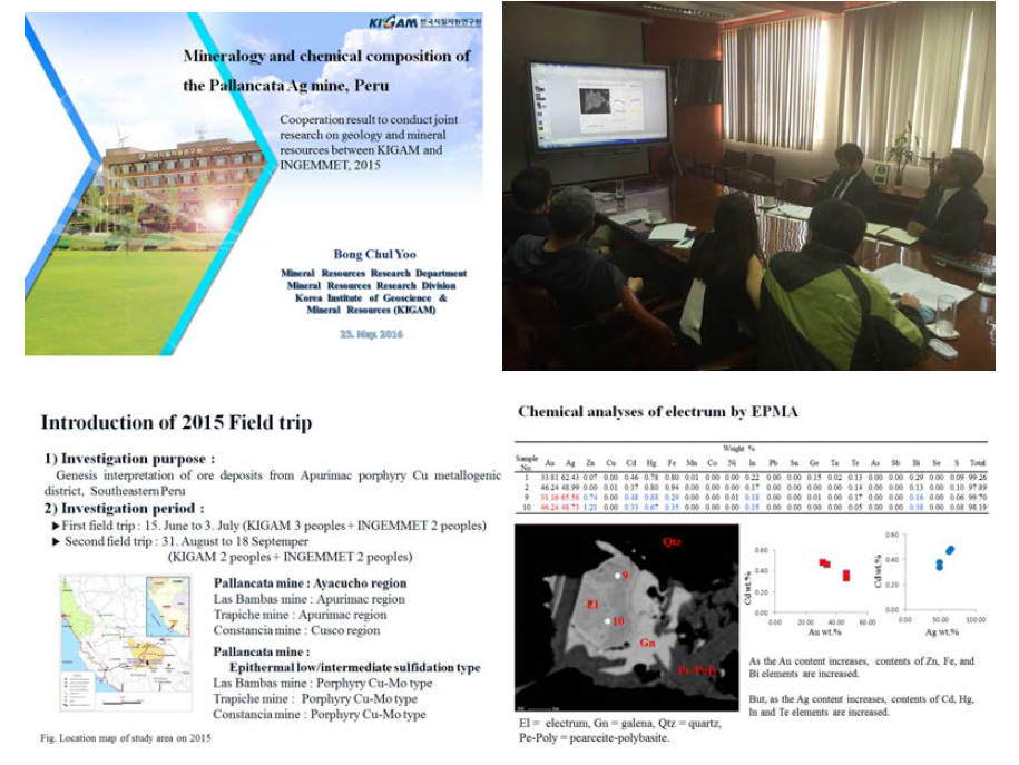 KIGAM’s presentation of 2015 study result at the INGEMMET office