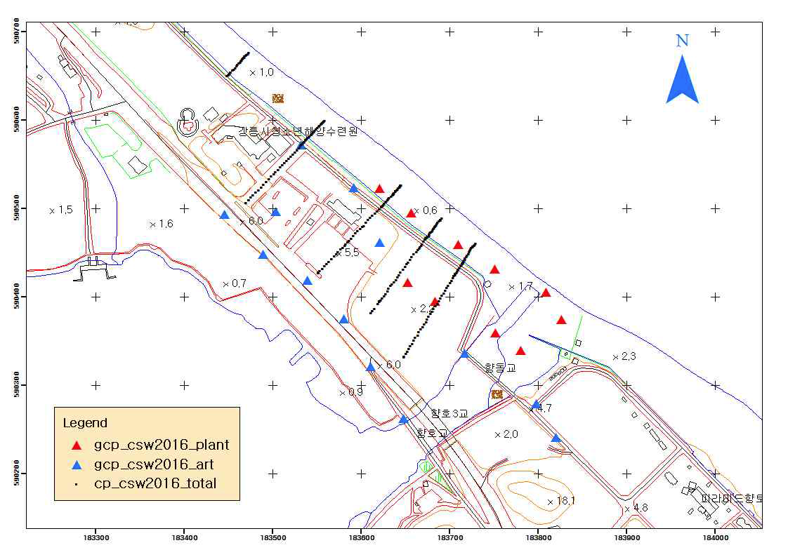 GPS 측량점 분포도.
