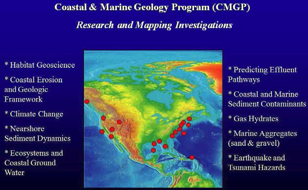 The investigations and areas for the research and mapping of CMGP
