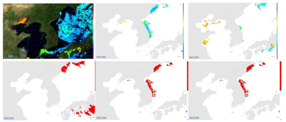 Visualization in TuPiX-OC after application of chlorophyll density and red tide model on Korea