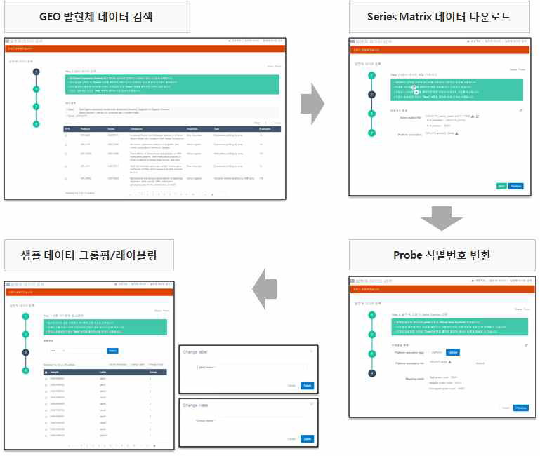 발현체 데이터 GEO 검색 및 수집 화면