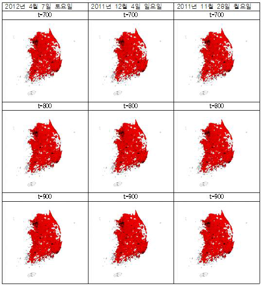 대표 요일별 감염병 공간적 확산 시각화 3