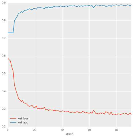 Training performance after 100 epoches