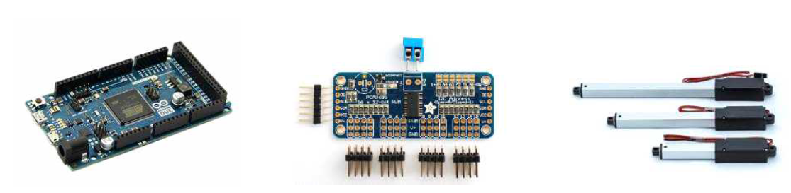 사용된 아두이노와 액추에이터