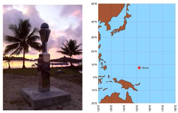 KASI CHUK GNSS 관측소와 지리적 위치