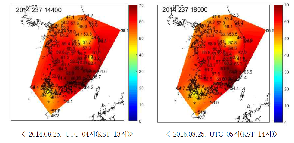 GNSS PWV map(2014.08.25)