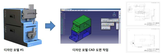 디자인 적용 장비에 대한 CAD 도면 작업