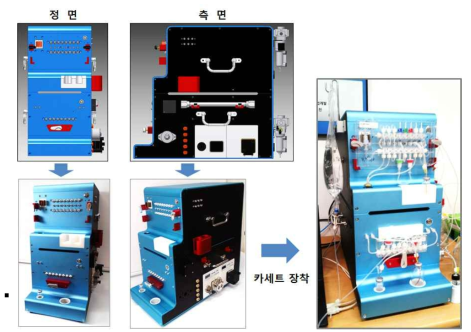 디자인 적용된 CAD 도면과 실제 제작된 장비