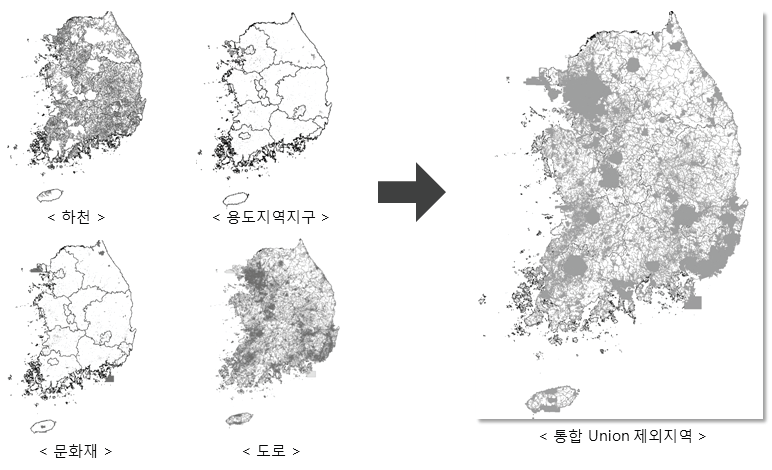 Union툴을 이용한 제외지역 통합