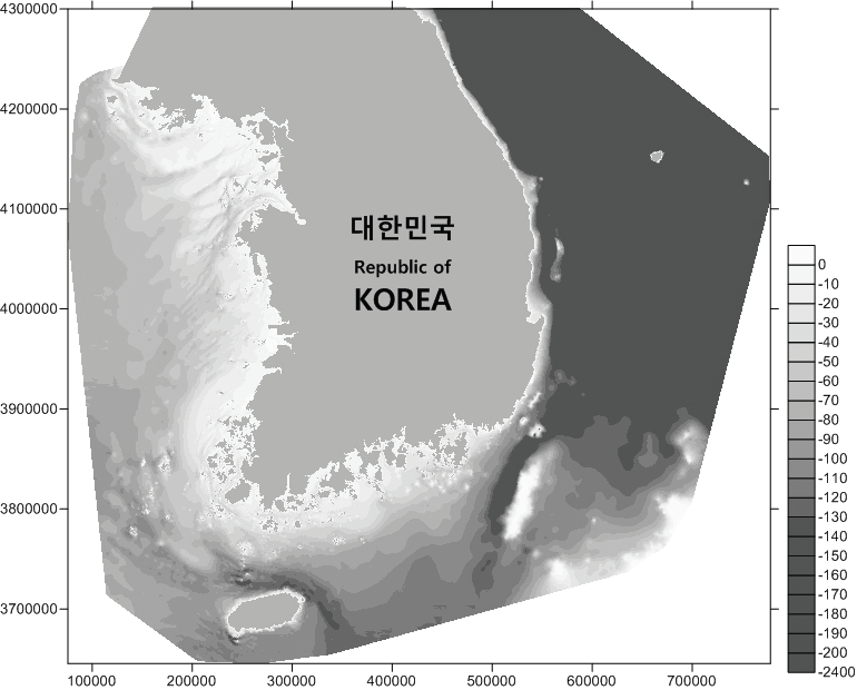 수심 contour map