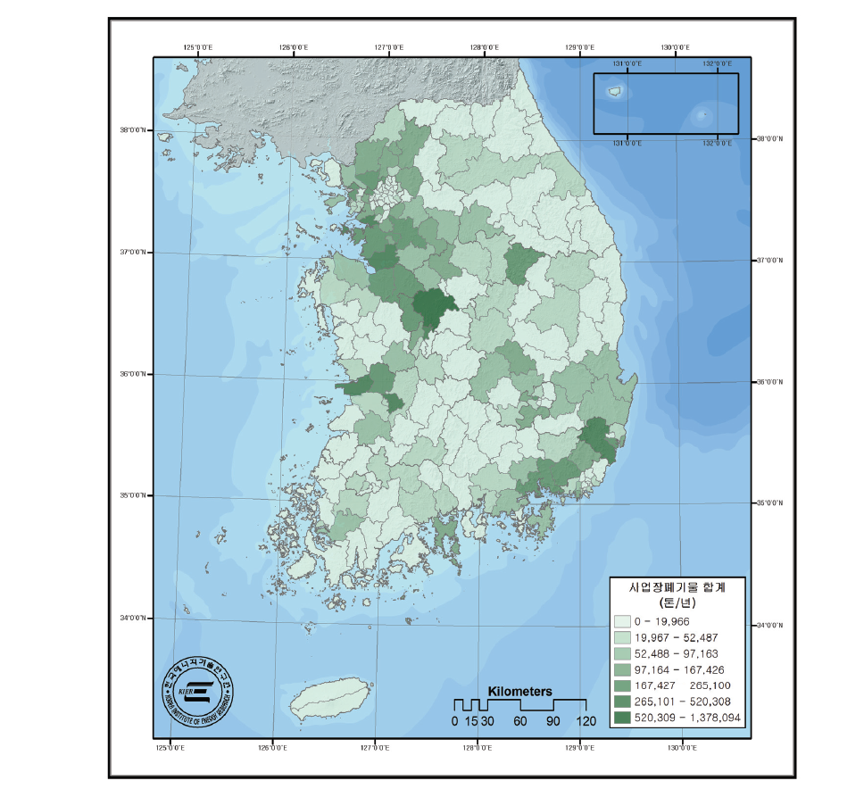 사업장배출시설계폐기물 자원 지도