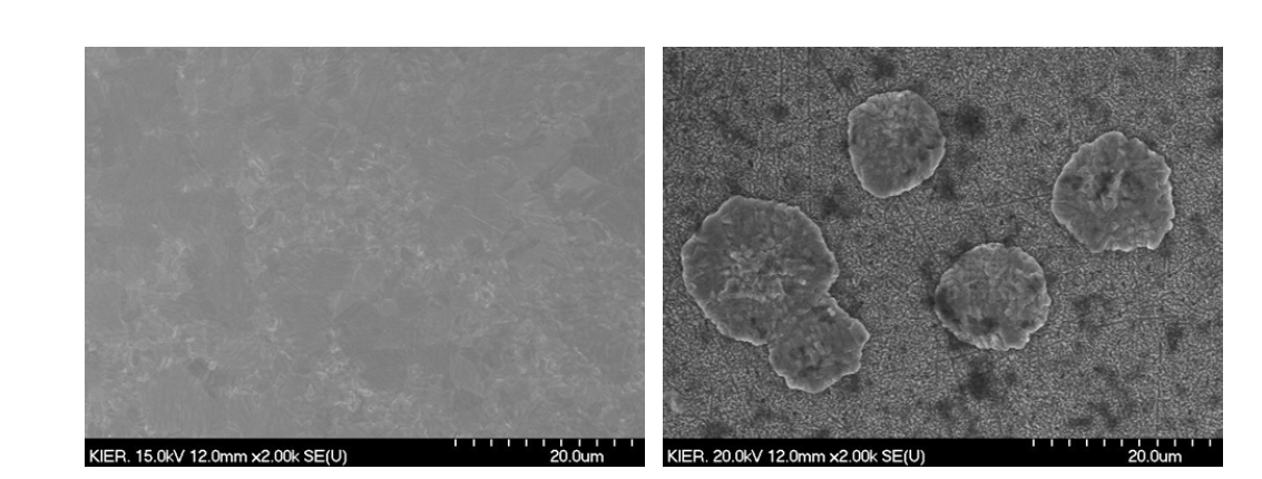 접합 전(좌)/후(우) 팔라듐 분리막 표면 SEM 사진