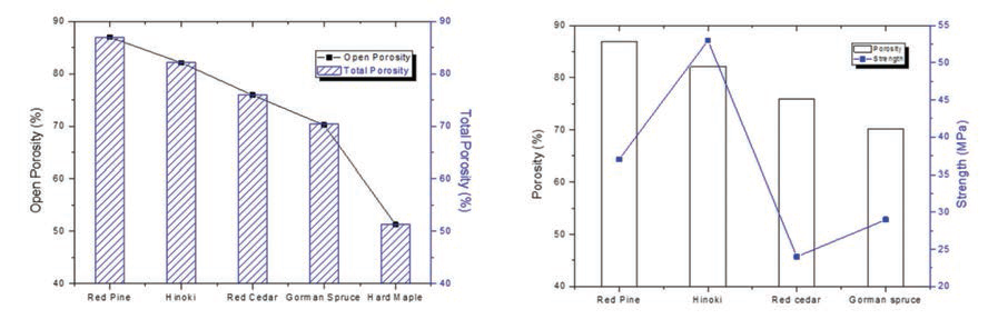 Porosity characteristic and mechanical strength