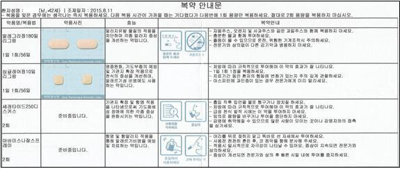 복약 안내문 예시