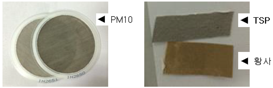 미세먼지 (PM10)와 TSP, 황사 샘플