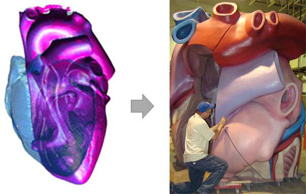 GoScan50! 3D 스캐너를 이용하여 제작된 심장 모형