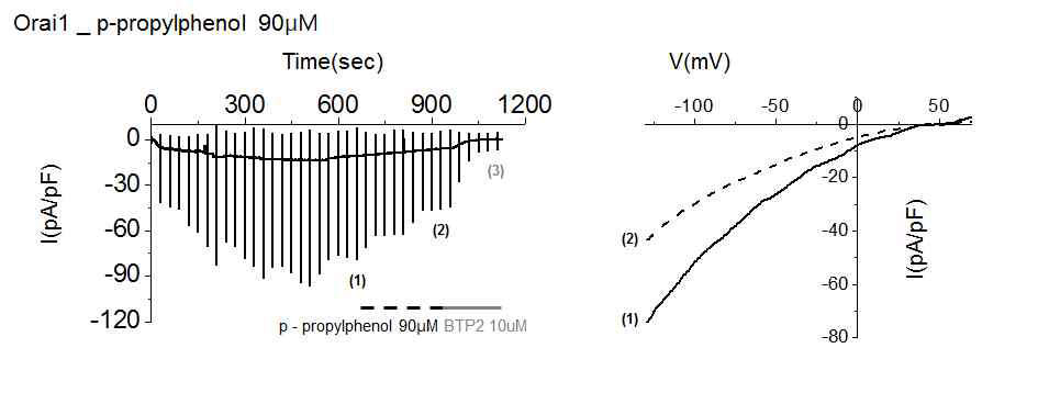 ORAI1 inhibitory effect of p-propylphenol