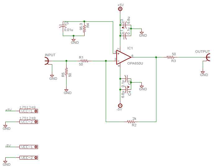 Trans-impedance 증폭기 회로도